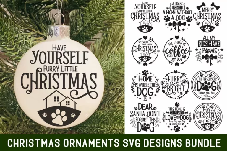 Free Christmas Ornaments SVG Bundle
