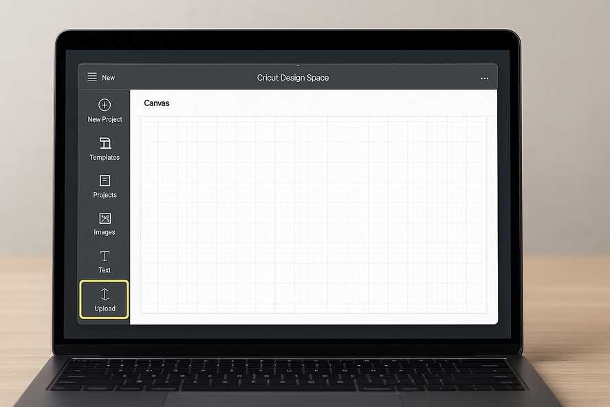 Cricut Design Space open with the Upload