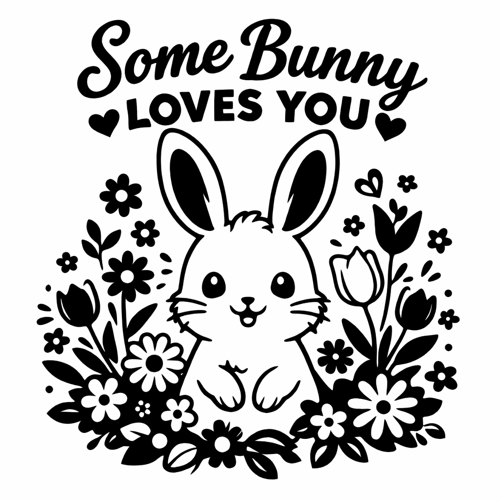 Free Some Bunny Loves You SVG File Preview