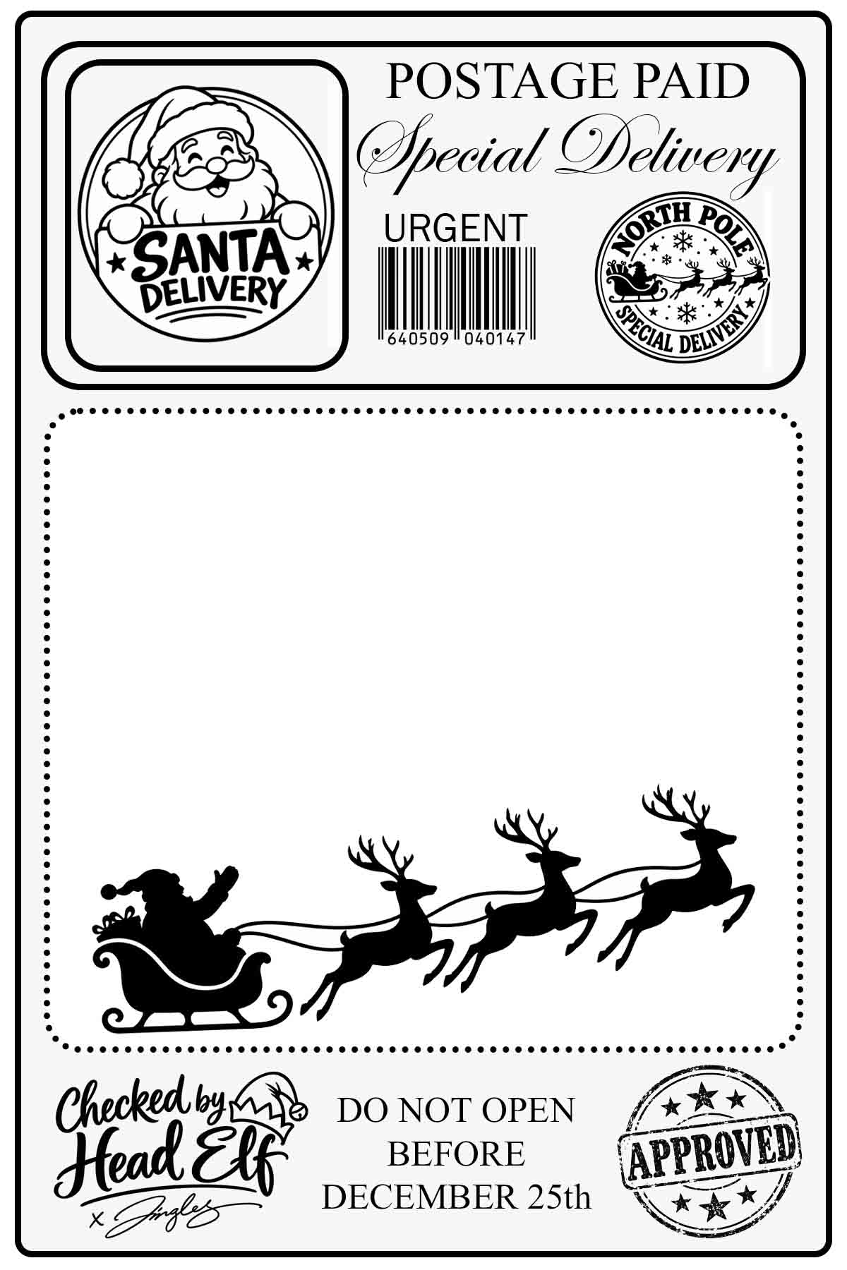 free santa printable label svg for cricut