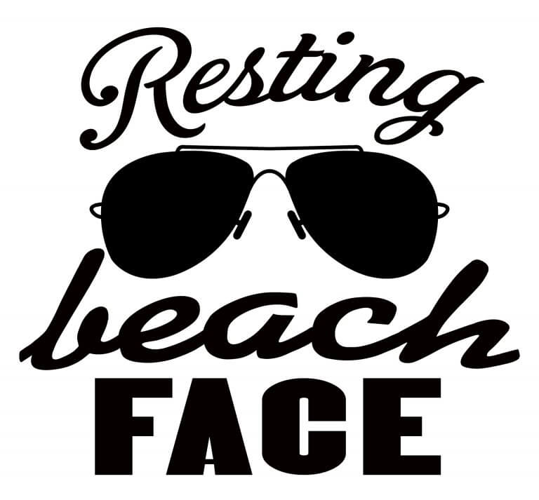 Free Resting Beach Face SVG Cutting File