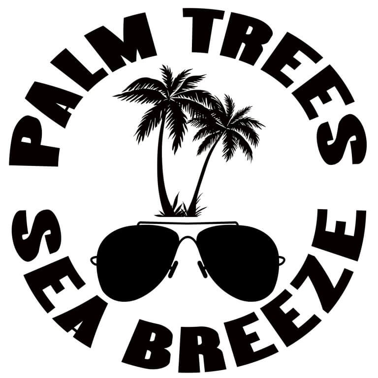 Free Palm Trees Sea Breeze SVG Cutting File