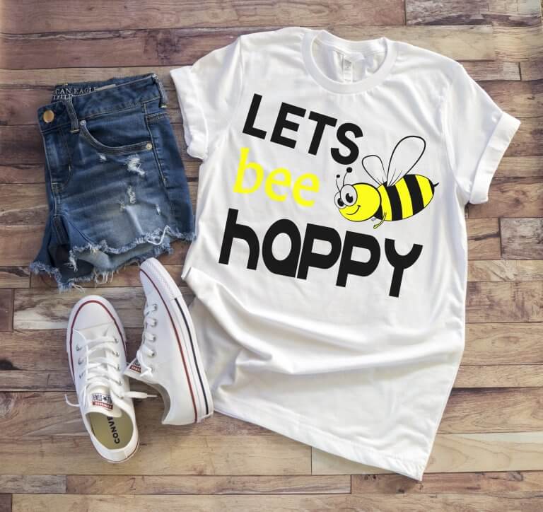 Free Lets Bee Happy SVG File