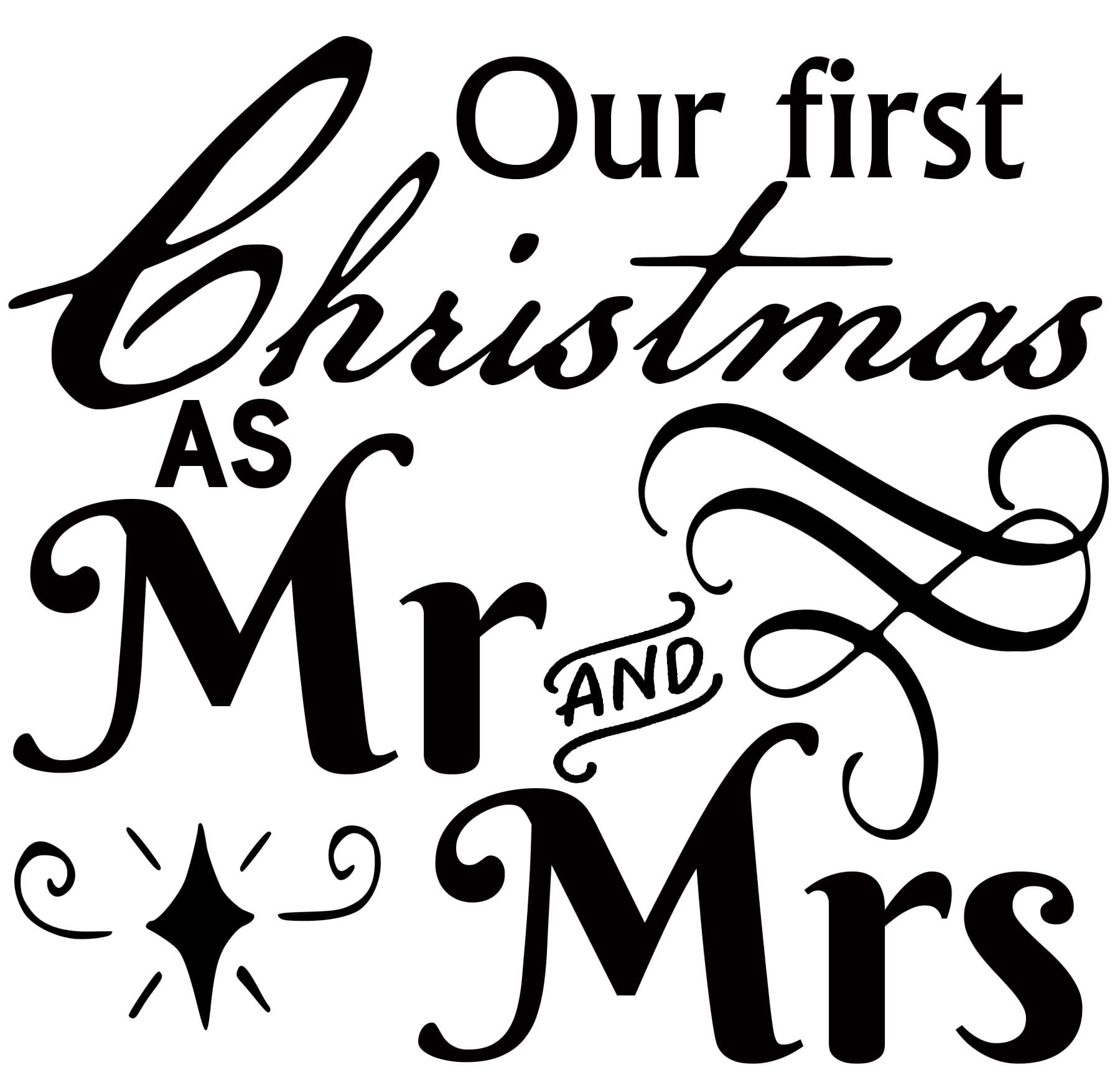Free Mr and Mrs First Christmas SVG