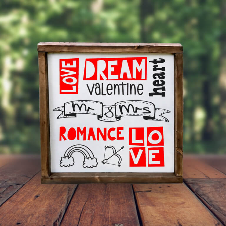 Free Valentine Collage SVG File