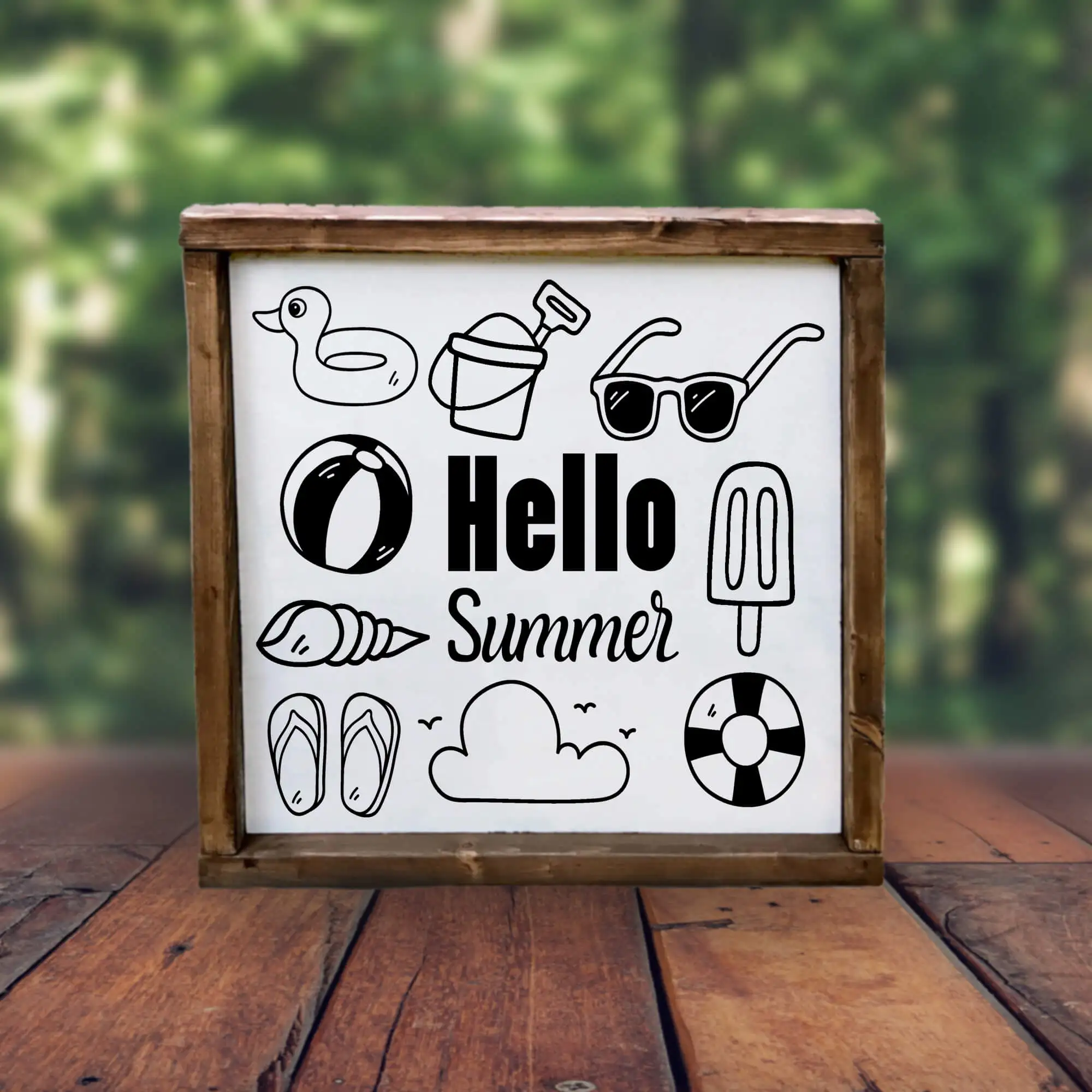 Free Hello Summer SVG Cutting File for the Cricut.