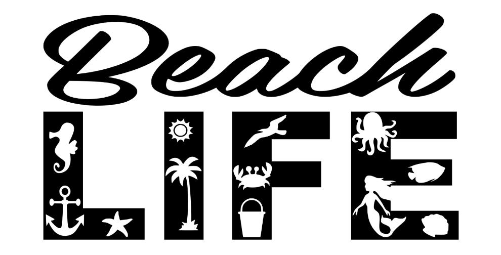 Free Beach Life 2 SVG Cutting File for the Cricut