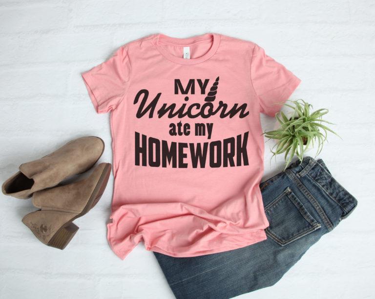 Free Unicorn Ate My Homework SVG File