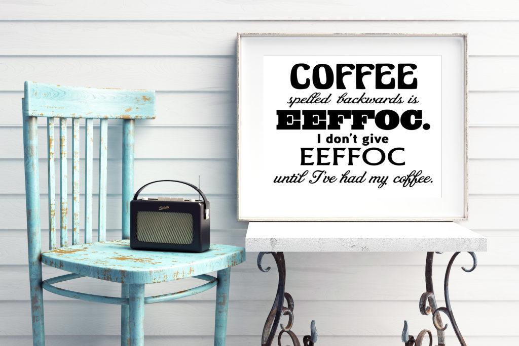 Free Coffee spelled backwards SVG File