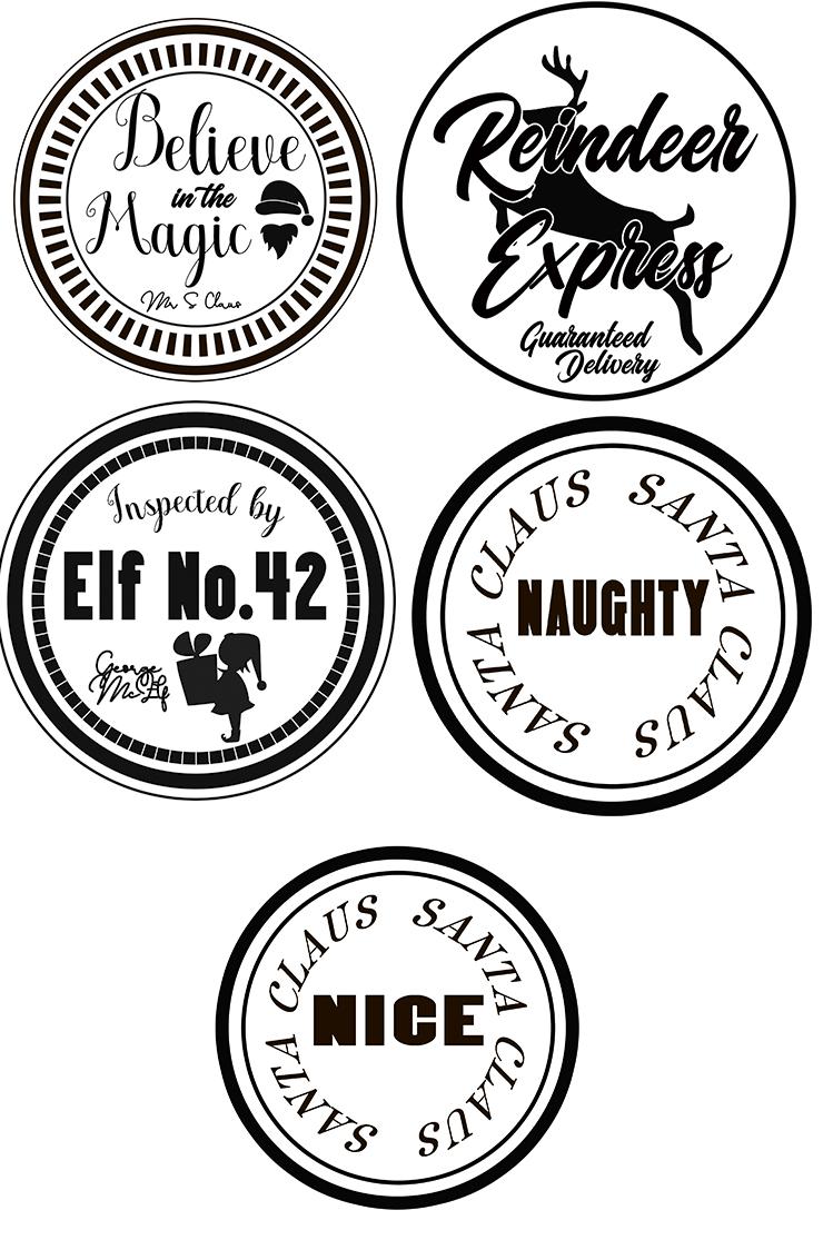 Free Christmas Badges SVG File