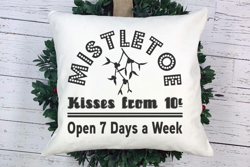 Free Mistletoe Kisses SVG File