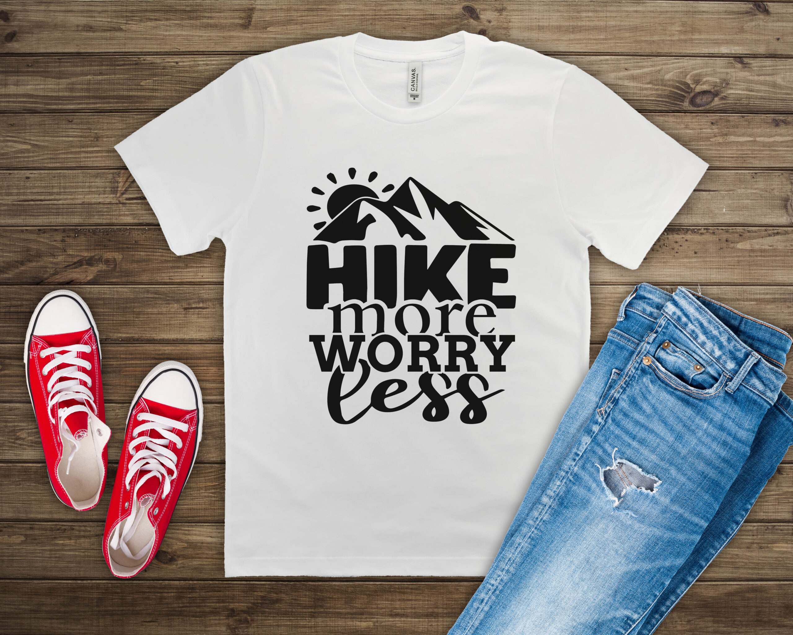 Free Hike More Worry Less SVG Cutting File for the Cricut.