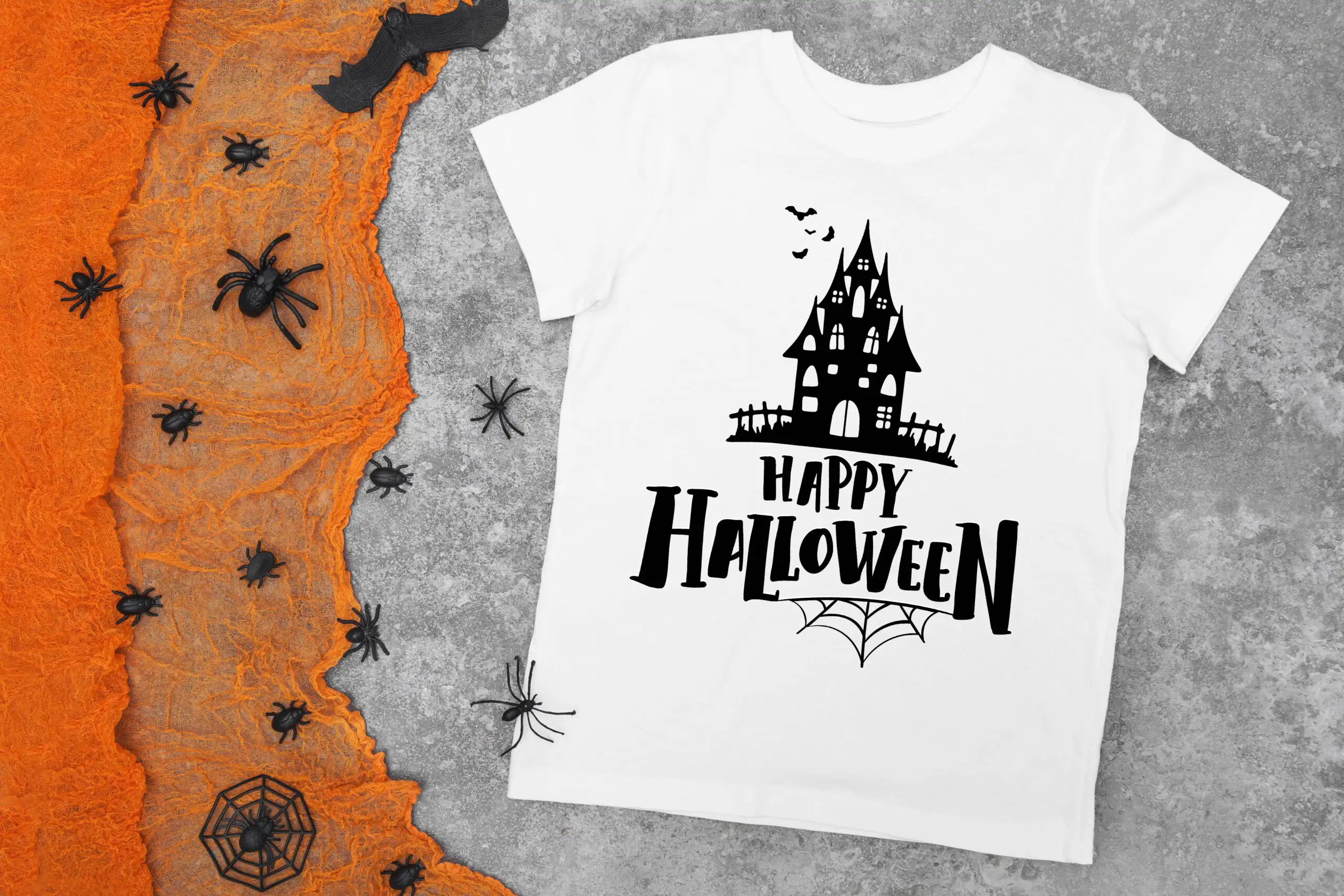 Free Happy Halloween Haunted House SVG Cutting File for the Cricut.