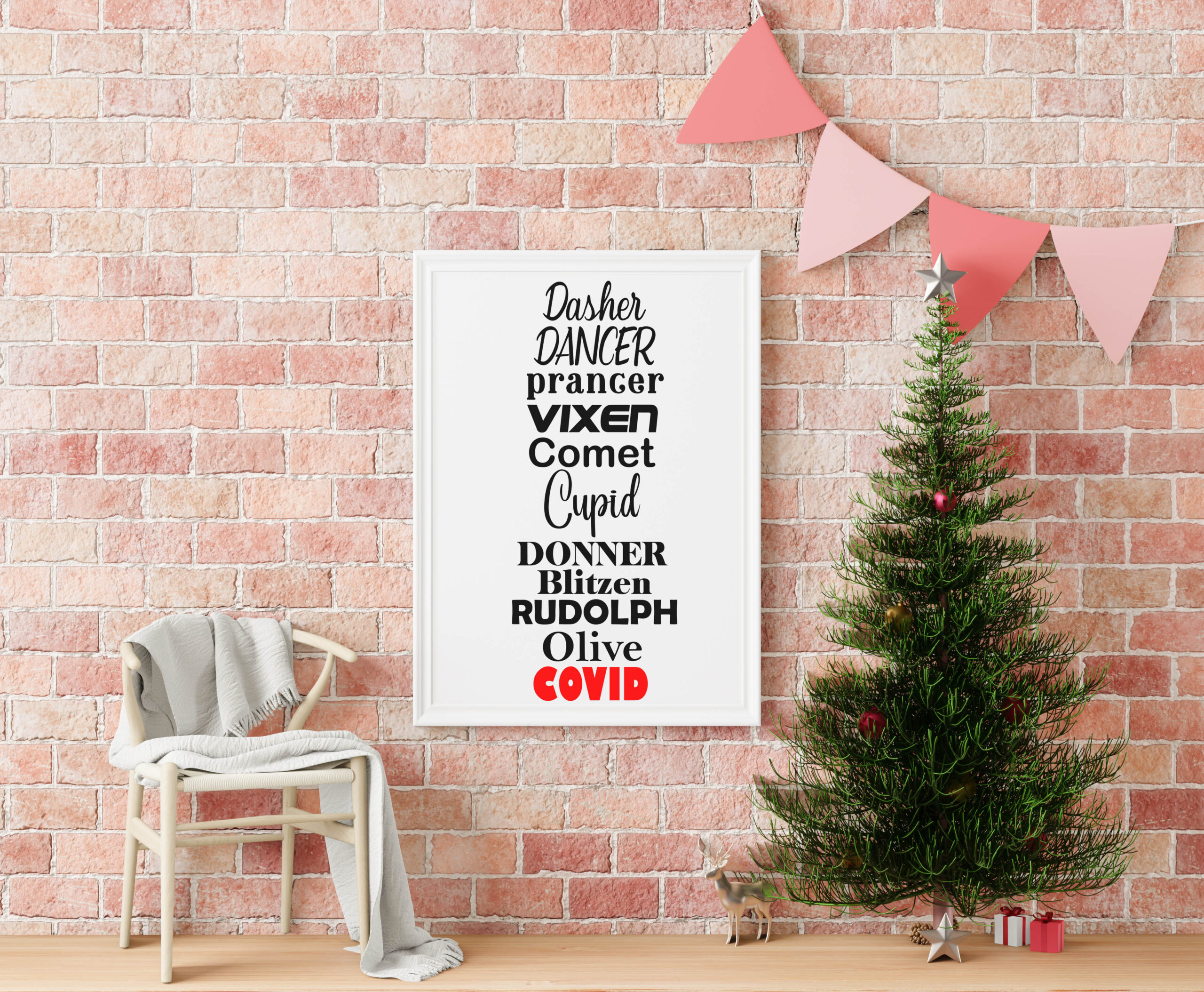 Free Reindeer Christmas Sign