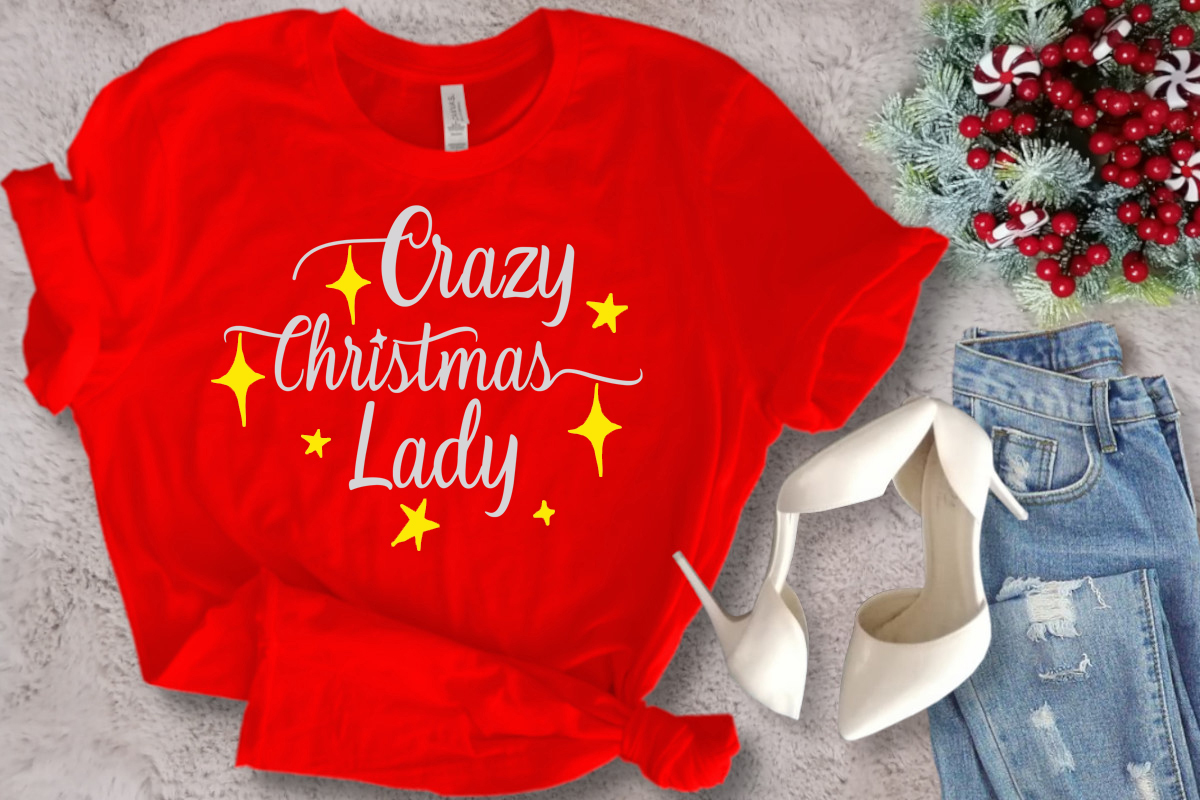 Free Crazy Christmas Lady SVG File