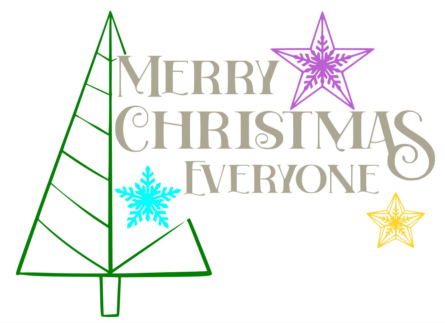 Free Merry Christmas Everyone SVG Cutting File for the Cricut.