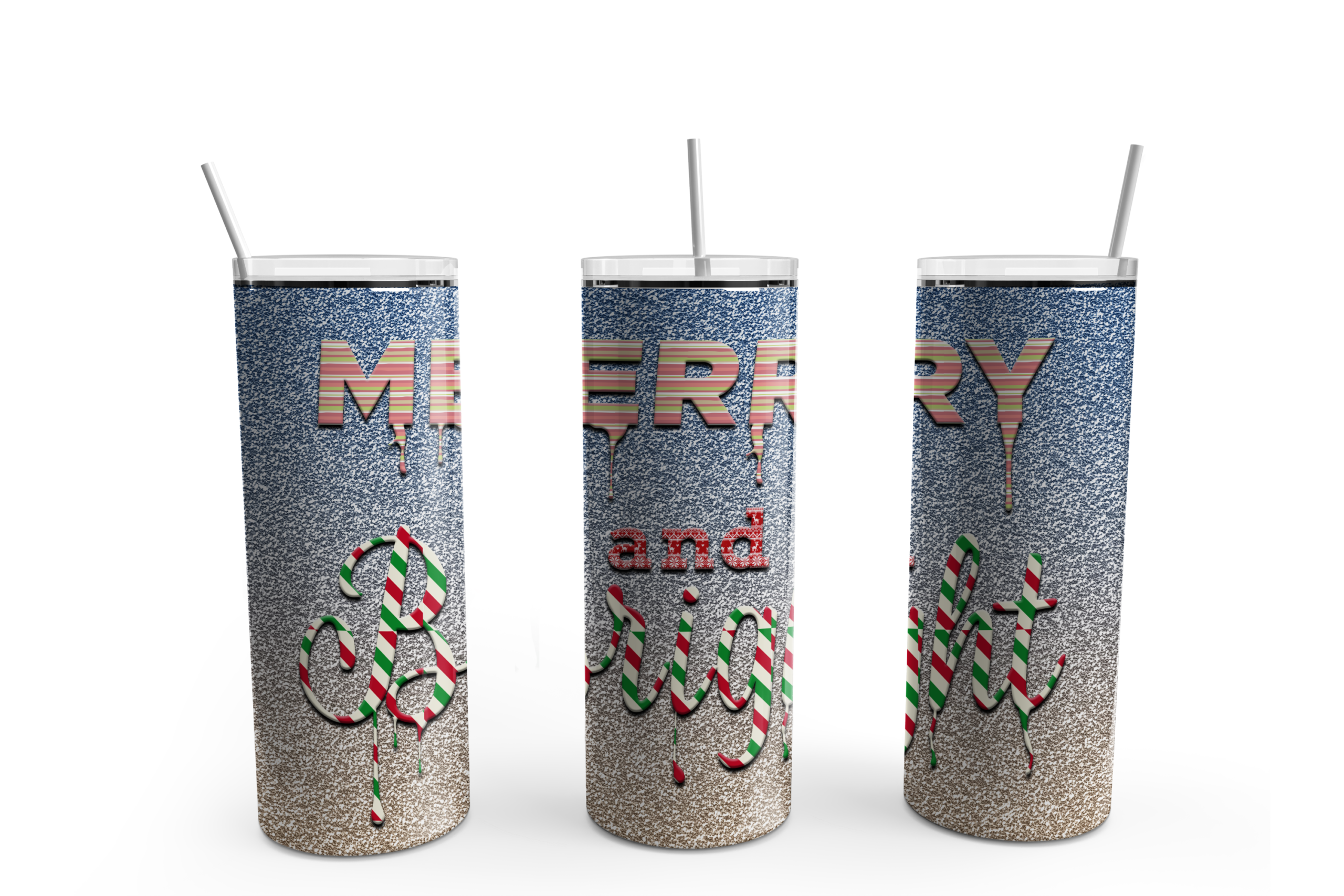 Merry and Bright 20oz Straight Skinny Tumbler