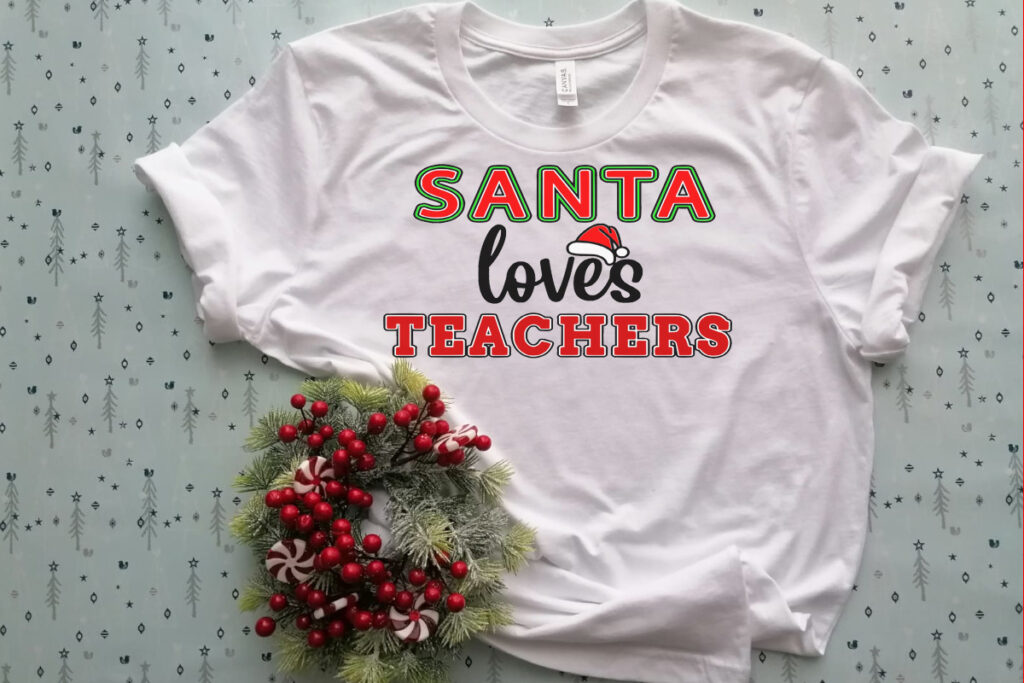 Free Santa Loves Teachers SVG File