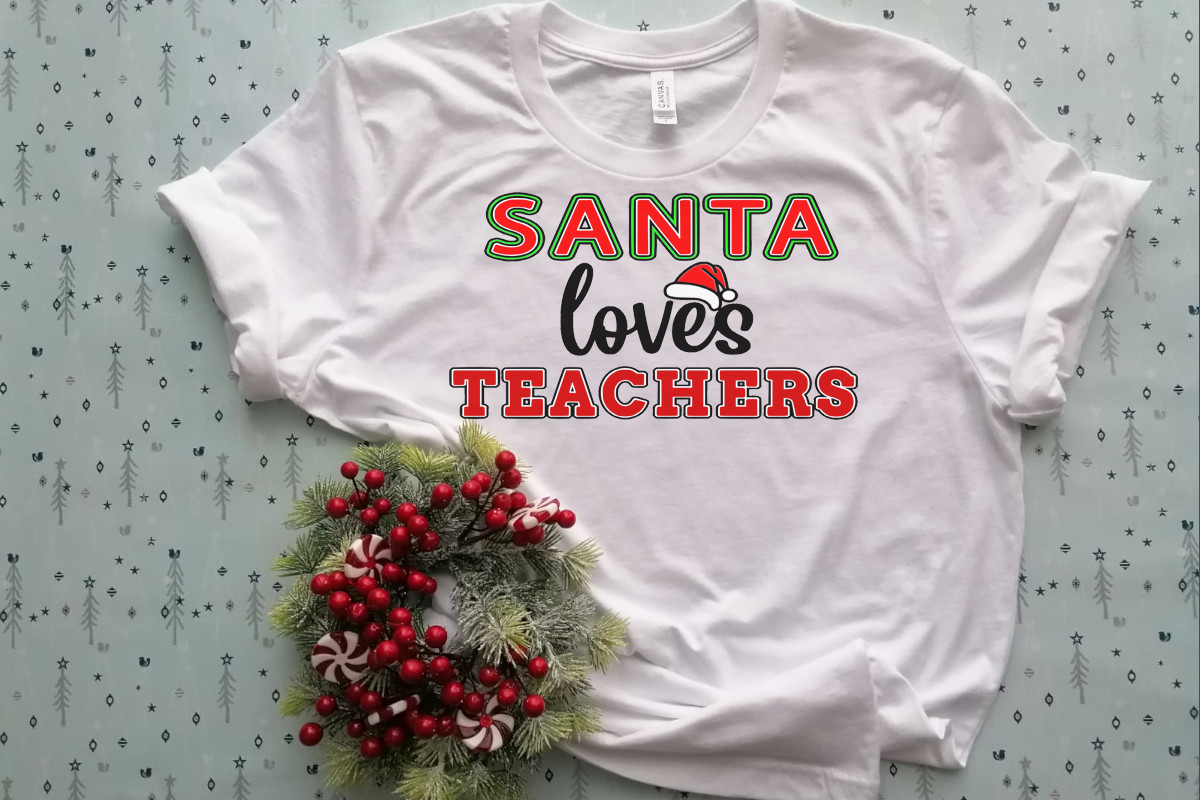 Free Santa Loves Teachers SVG File for the Cricut.