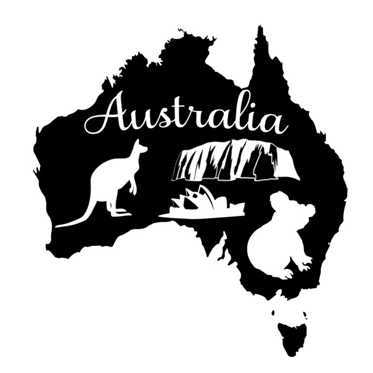 Free Australia Map Silhouette SVG File