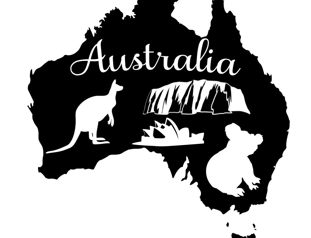Free Australia Map Silhouette SVG File