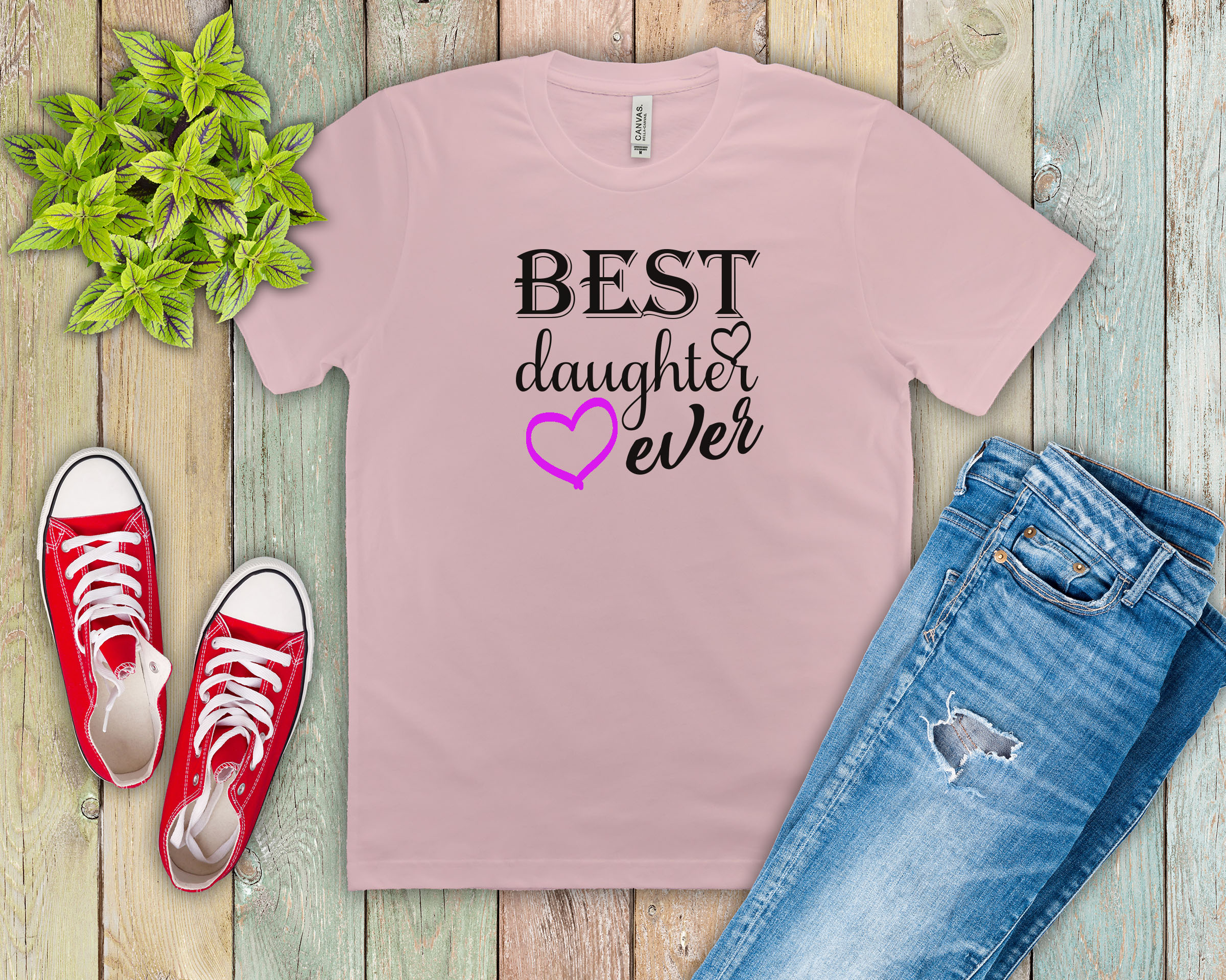 Free Best Daughter Ever SVG Cutting File for the Cricut.