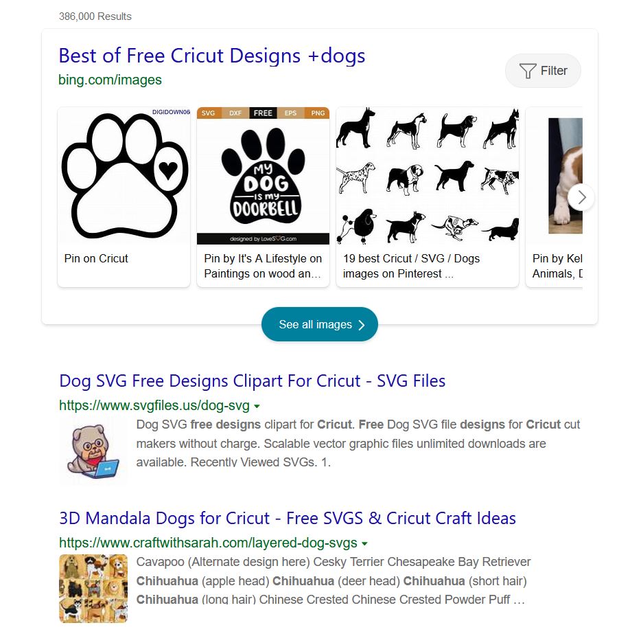Search for Dog Free Cricut Designs