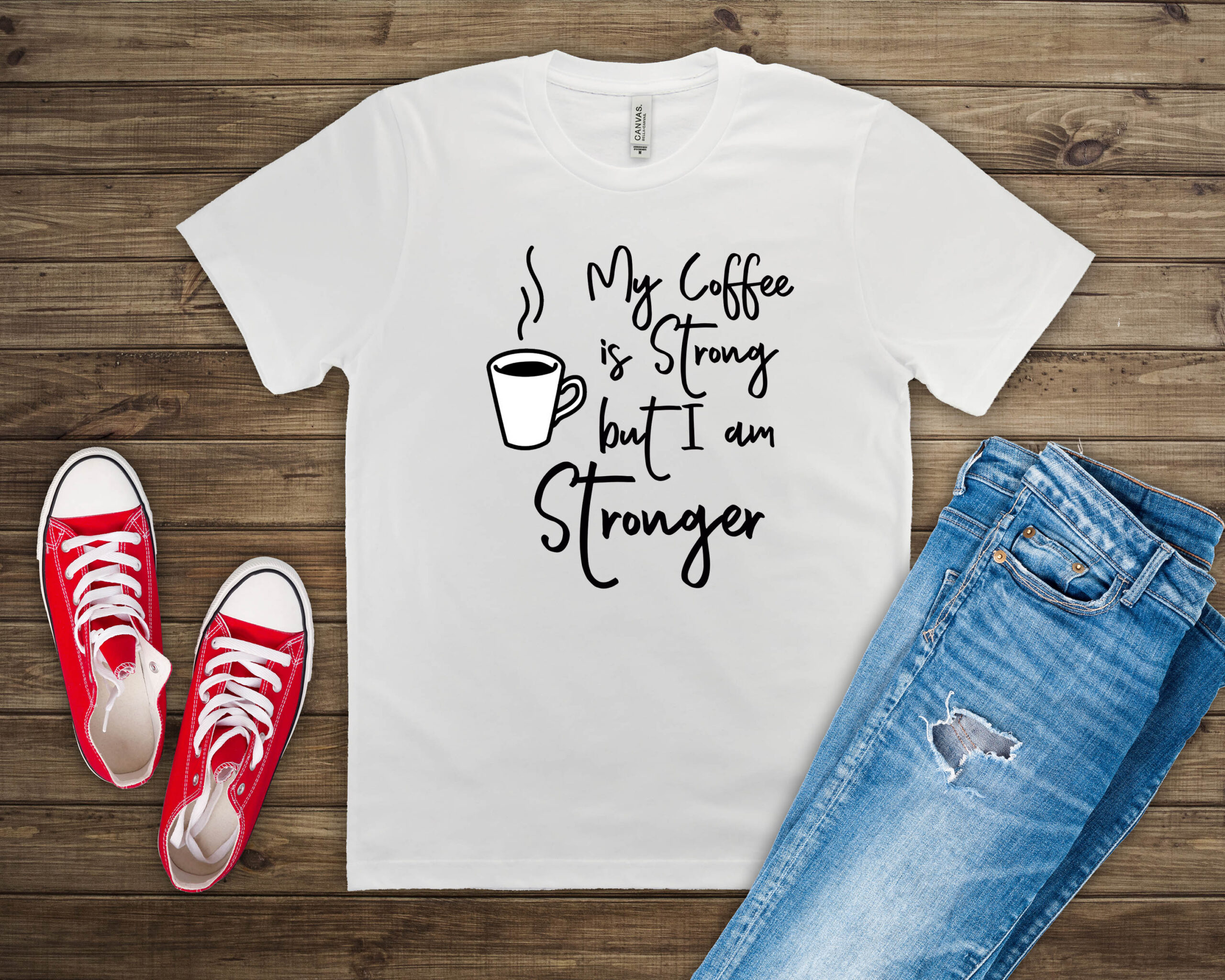 Free My Coffee is Strong SVG Cutting File for the Cricut. As this Free SVG File says, are you Stronger than your Coffee?