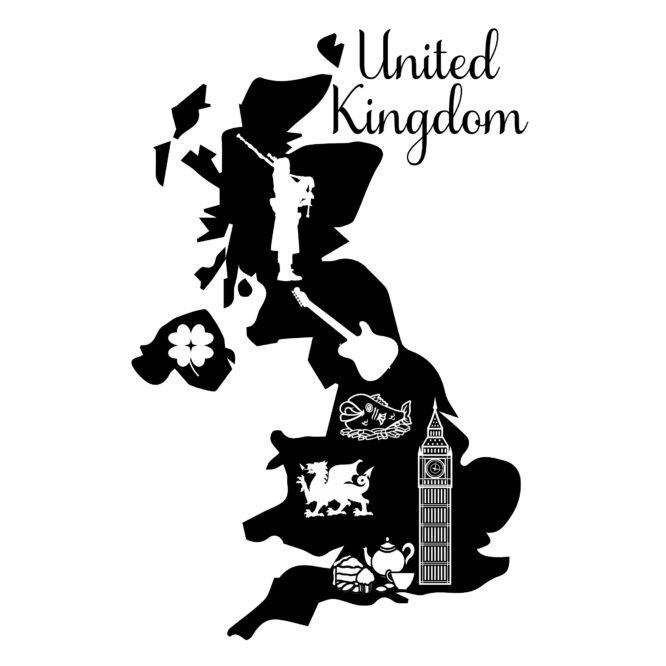 Free United Kingdom Silhouette Map SVG File