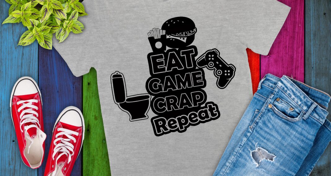 Free Eat Game Crap Repeat SVG File
