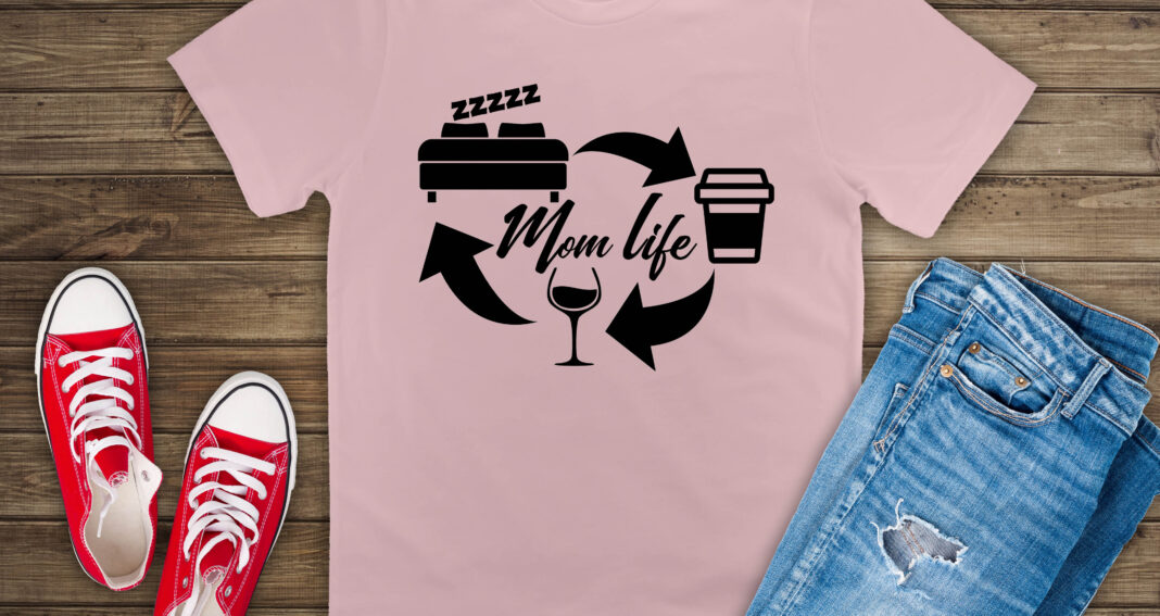 Free Mom Life T Shirt Design SVG File