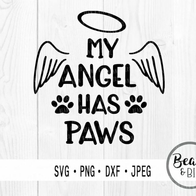 Free My Angel Has Paws SVG File