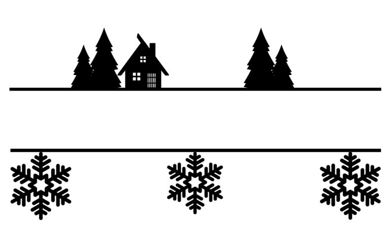 Free Christmas Village Monogram SVG