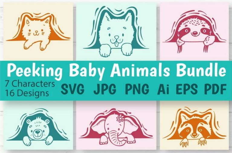 Free Peeking Baby Animals SVG Bundle