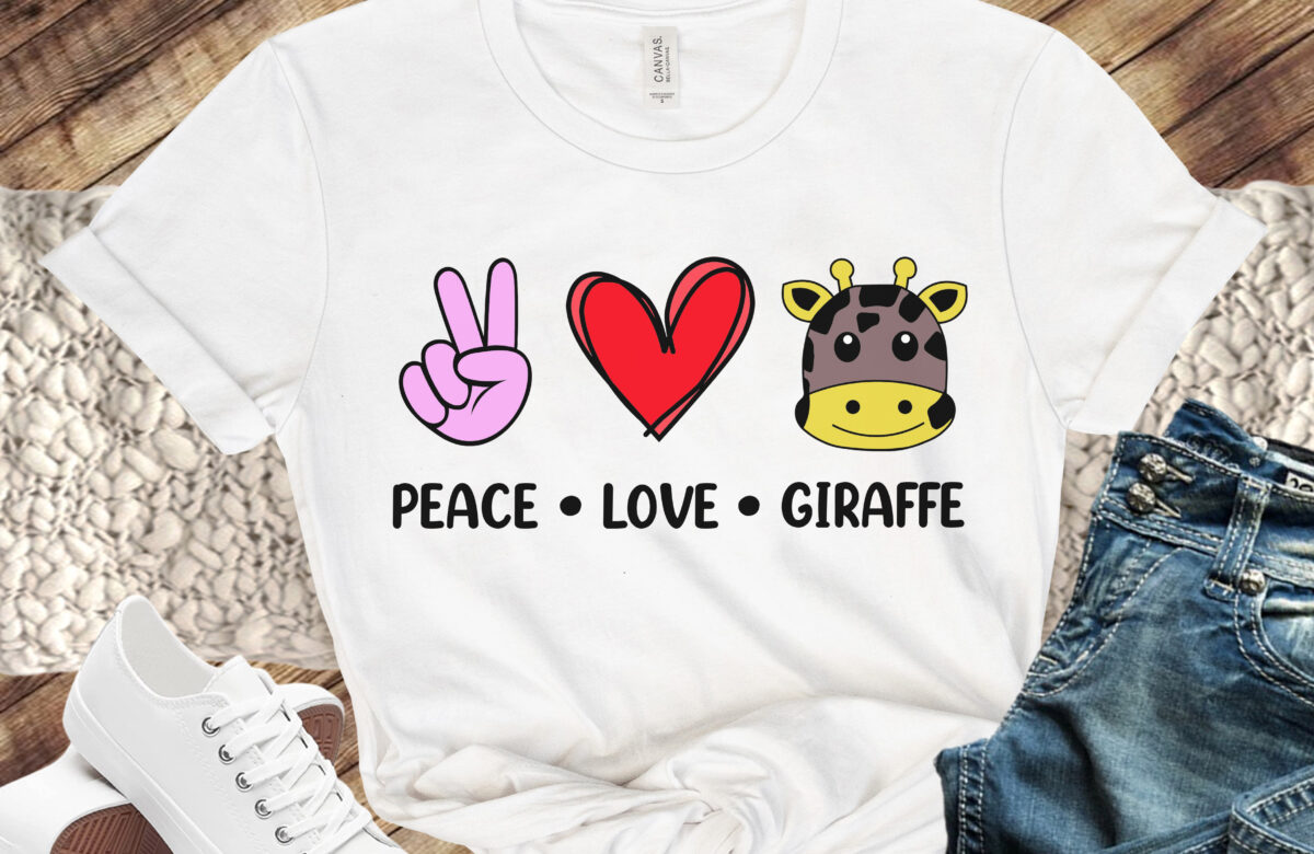 Free Peace Love Giraffe SVG File