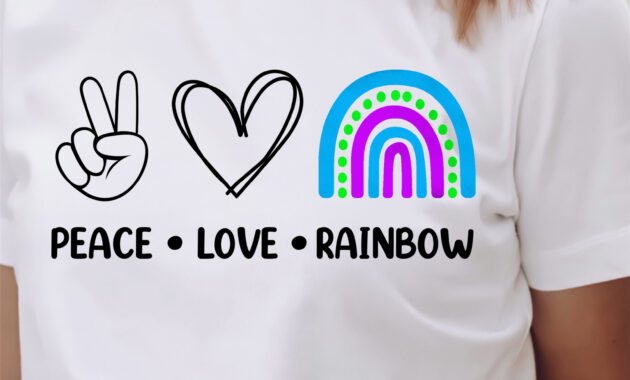 Free Peace Love Rainbow SVG File