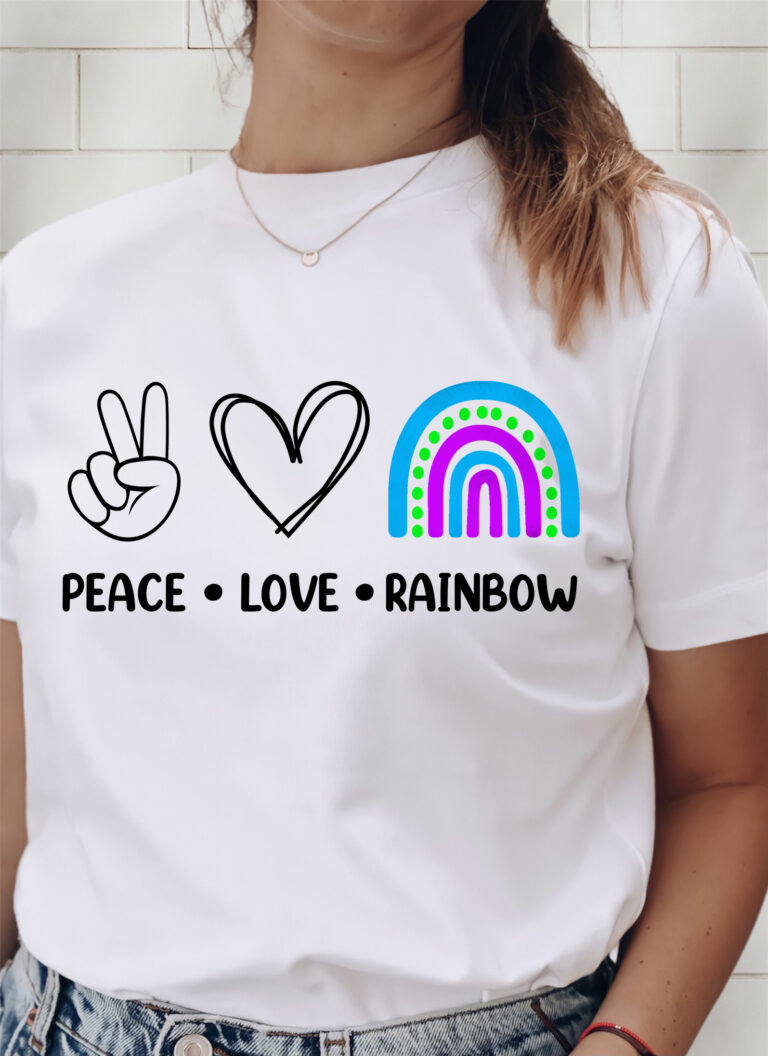 Free Peace Love Rainbow SVG File