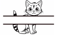 Four Free Split Cats SVG Files