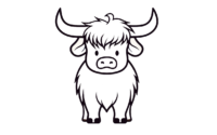 Set of 4 Highland Cow SVG Files