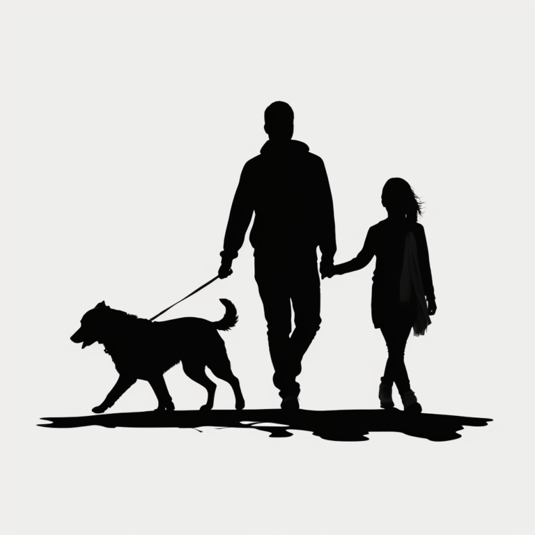 Free Walking the Dog Silhouette SVG File