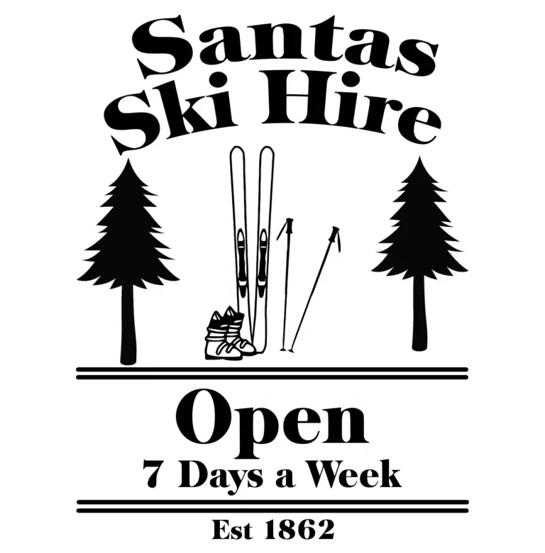 Free Santas Ski Hire SVG File
