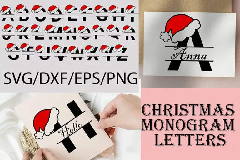 Free Christmas Split Alphabet Letters SVG