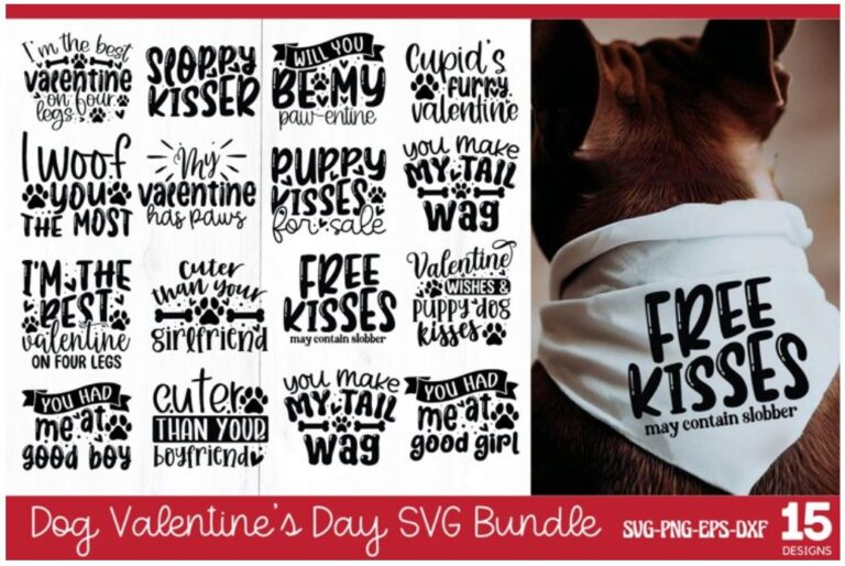 Free Valentines Day Dog SVG Bundle