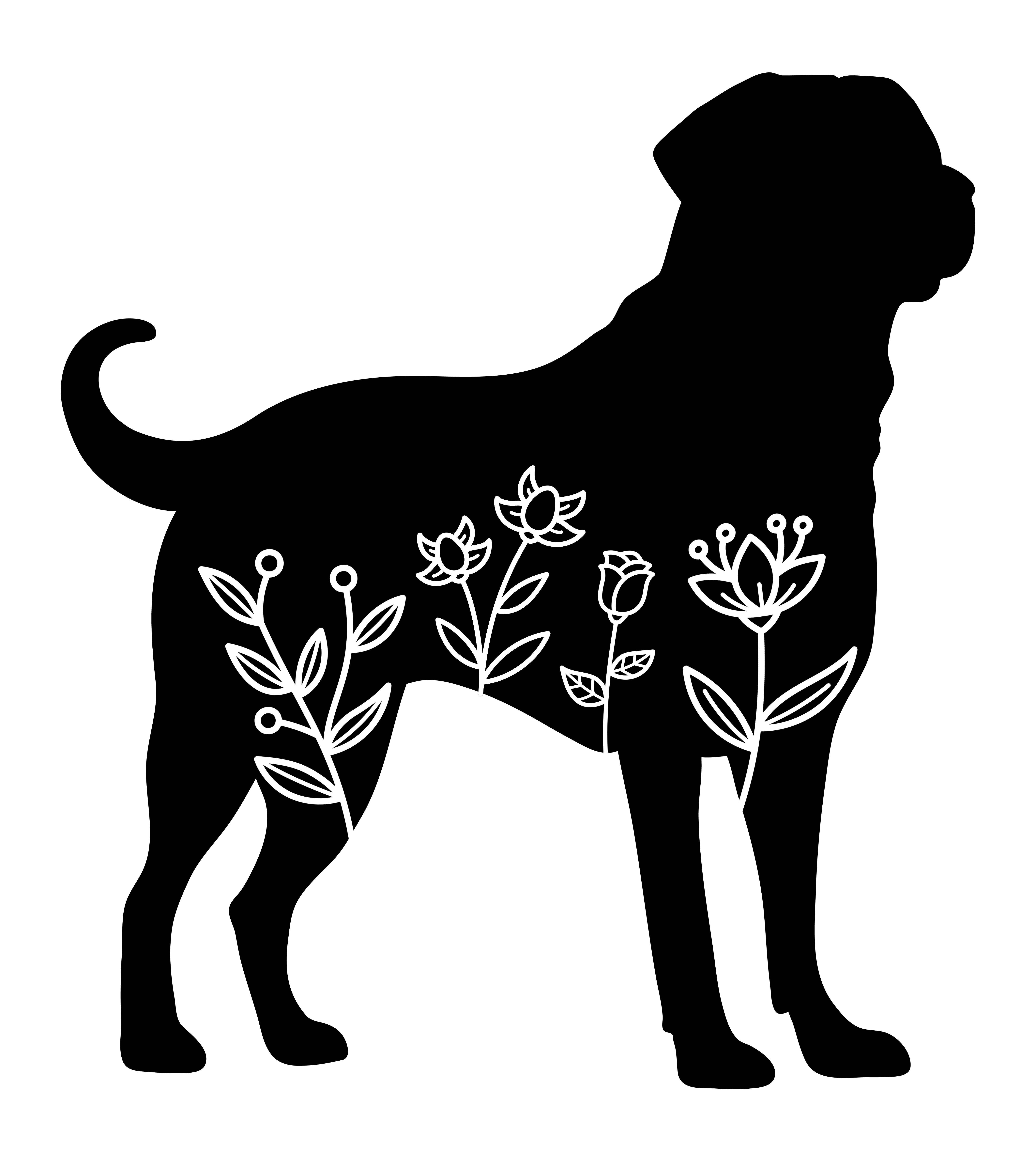 Free Floral Rottweiler SVG File