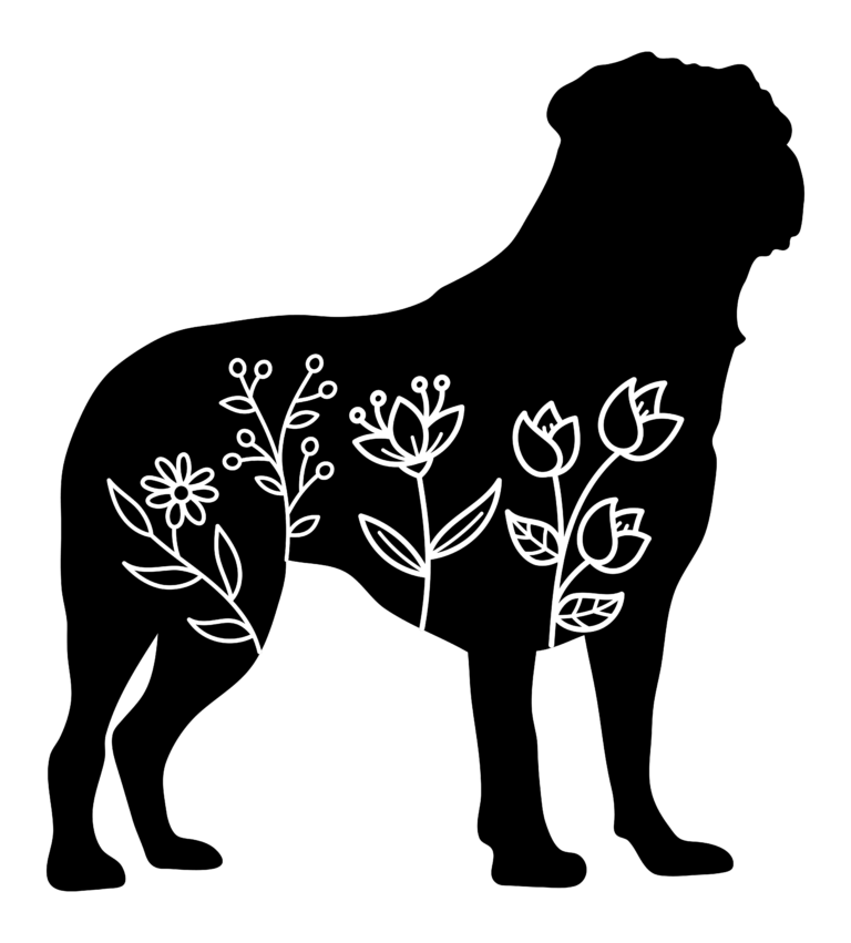 Free Floral Pug SVG File
