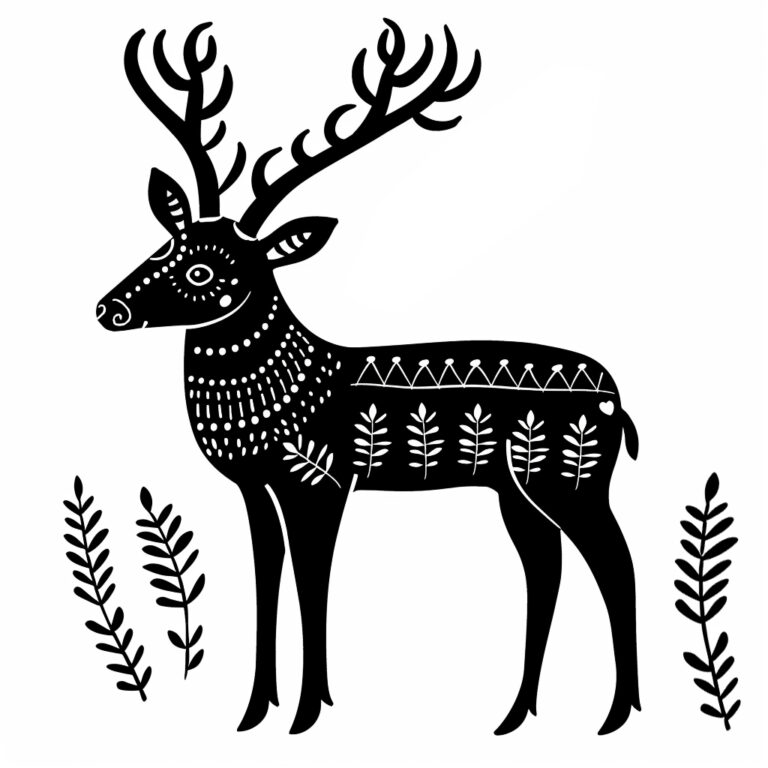 Free Floral Deer SVG File