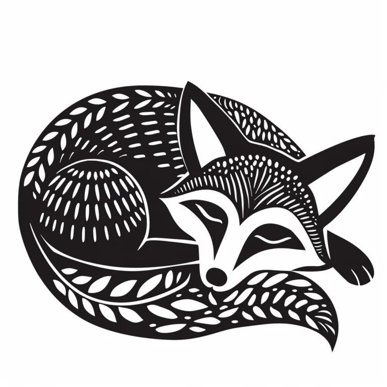 Free Sleeping Fox SVG File