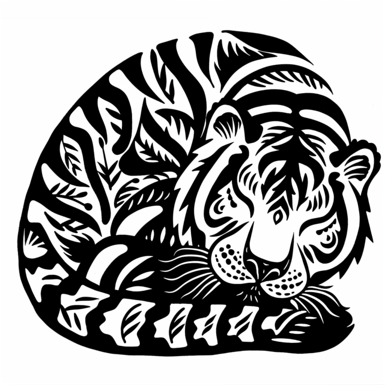 Free Sleeping Tiger SVG File