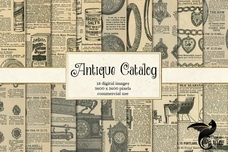 Free Antique Catalog Pages Digital Paper JPEG