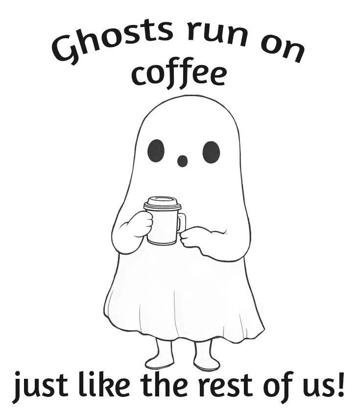 Free Ghosts run on Coffee SVG File